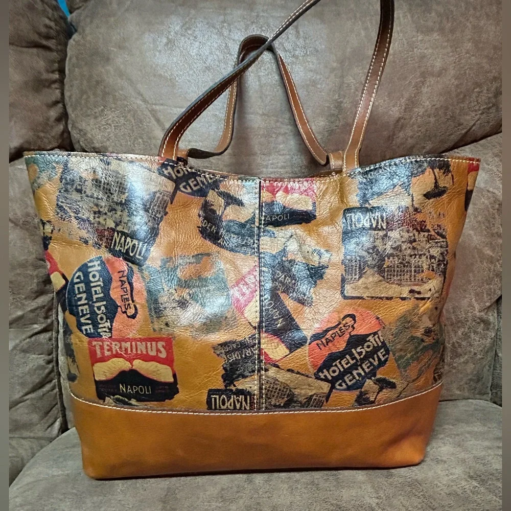Patricia Nash Napoli Map Leather Tote